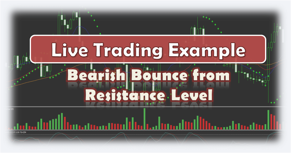 Bearish Bounce from Resistance Level - Live Forex Trading Example