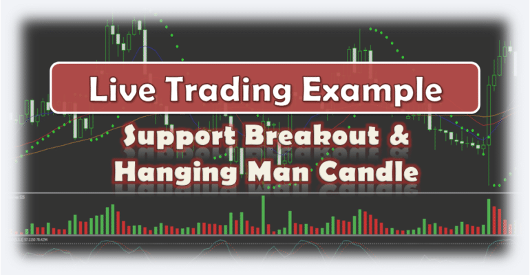 Live Trading Example Forex Support Breakout And Hanging Man Candle - 